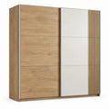 Schuifdeurkast 200 x 60 x 220 cm in eikdecor en wit